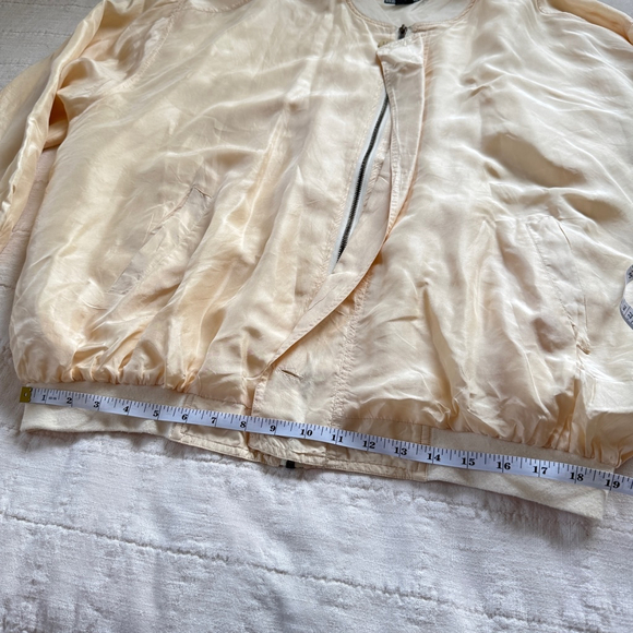 Vintage 100% Silk Bomber Jacket • Size: XL - Picture 8 of 9